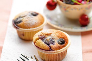 Muffins aux cerises et yogourt