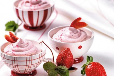 Mousse au séré et aux fraises