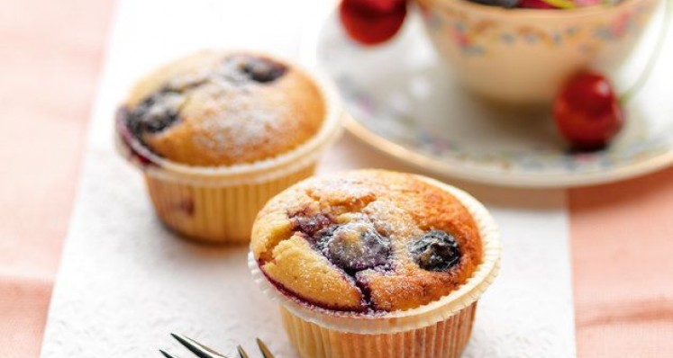 Muffins aux cerises et yogourt