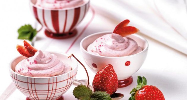 Mousse au séré et aux fraises